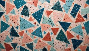 Modern terrazzo texture with a mix of colorful fragments, offering a vibrant and stylish look for contemporary spaces photo