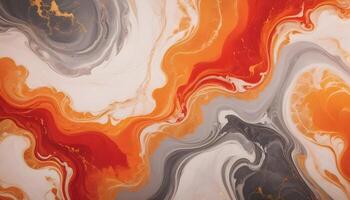 Fiery orange and red swirls mixed with soft gray for a striking abstract pattern photo