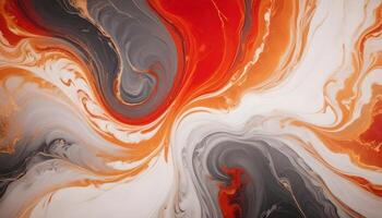 Mesmerizing abstract design with fluid orange, red, and gray patterns photo