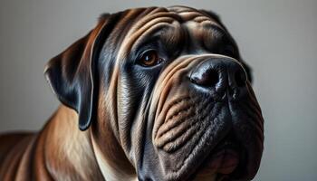 Neapolitan Mastiff with Serene Demeanor and Enhanced Coat Texture in Natural Light photo