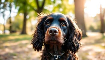 Picardy Spaniel with Calm Demeanor, Medium Length Feathered Coat and Brown Eyes photo