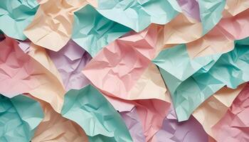 Dynamic and colorful abstract textures on crumpled paper photo