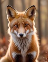 Close Up of Male Red Fox with Sleek Coat and Sharp Eyes photo