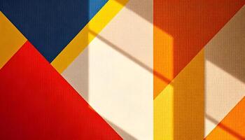 Abstract geometric wallpaper with bright primary colors creating a modern stylish pattern photo
