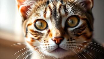 Close up of an American Shorthair with whiskers in sharp focus and a peaceful expression photo