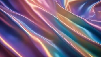 Flowing iridescent cloth texture with a kaleidoscope of shifting colors photo