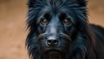 Close up of Strobel dog with soft fur, alert expression, and bright eyes photo