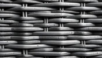 Wicker texture background in a monochromatic scheme of grey tones with high contrast between the lighter and darker areas of the weave photo