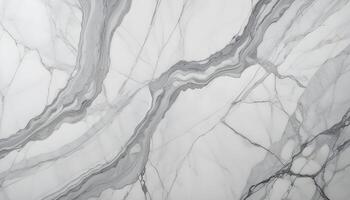 Close up of gray and white marble with smooth, polished finish and prominent veining photo