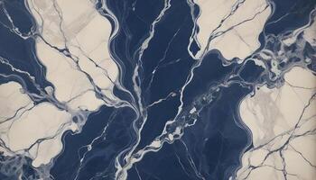 Navy marble with smooth white swirls, perfect for adding luxury to modern spaces photo