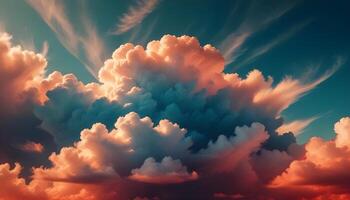 Mesmerizing cloud swirls painting patterns in the sky photo