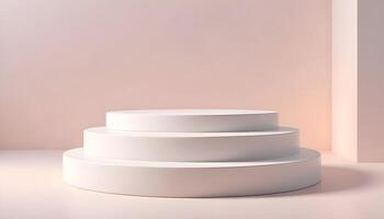 Neutral white ceramic display stand with a balanced matte texture for minimalist styling photo