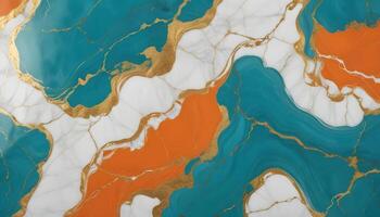 Smooth marble texture in vibrant teal and white tones, perfect for creating a calming ambiance photo
