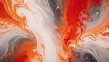 Abstract texture with smooth swirling forms in warm orange, red, and gray photo