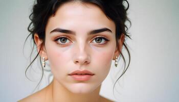 Exquisite Italian beauty with a smooth complexion and captivating gaze photo