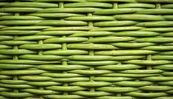 Wicker texture background in a vibrant green hue resembling a fresh garden aesthetic with a soft focus to create a serene atmosphere photo