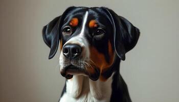 Greater Swiss Mountain Dog with Soft Lighting and Composed Demeanor photo