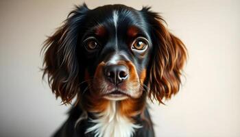 French Spaniel with Medium Coat and Gentle Expression in Warm Glow photo