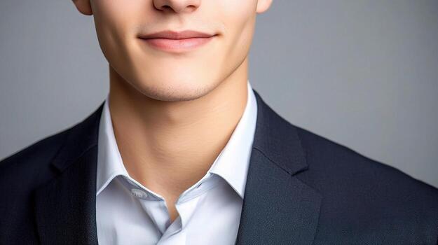Young Smiling Man Portrait for Professional and Personal Use photo