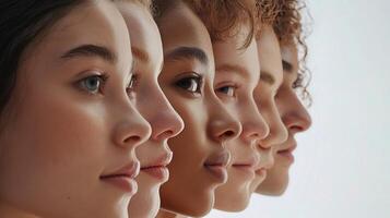 A group of women with different skin tones photo