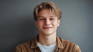 Portrait of a young man smiling photo