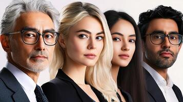 Business Team Portraits with Diverse Faces in Professional Attire photo