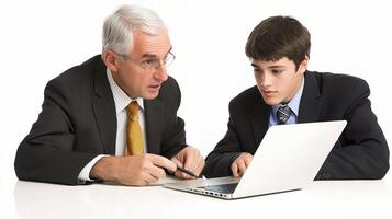 Senior Executive Mentoring Young Manager on Work Strategies photo