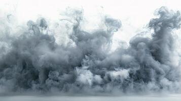 A large cloud of smoke is shown in the air photo
