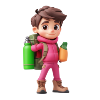Cute Lego Character With Pink Jacket And Blue Jeans On Transparent Background png