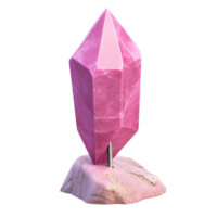 Vibrant Pink Crystal with Glossy Finish and Smooth Facets Evoking Tranquility ona transparent background png
