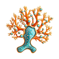 a coral tree with blue and orange leaves and branches Isolated On Transparent Background a coral tree with blue and orange leaves and branches Isolated On Transparent Background png