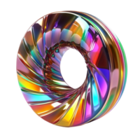 Holographic Flowing Shape Abstract Design Gradient Transparent Background png