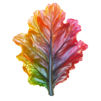 A leaf of a tree with a pattern of leaves isolated on transparent background png