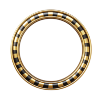 Golden Circular Frame with Stars Elegant Design Element Isolated Transparent Background png