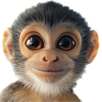 Monkey Smiling Happy Expression Isolated Transparent Background png