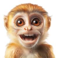 Monkey smiling isolated on a transparent background png