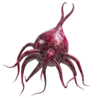 Red Octopus Tentacles Creature Isolated Transparent Background png