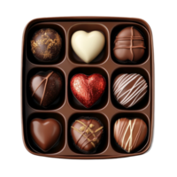 A heart shaped box of chocolates with a transparent background png