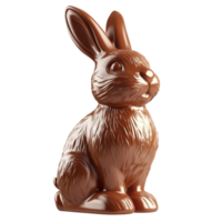 A detailed view of a chocolate rabbit sculpture perfect for Easter festivities displayed isolated on a transparent background png