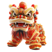 Rendering of a Lion Dance Performance Lunar New Year Celebrations against transparent background png