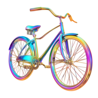 A drawing of a bicycle with a rainbow design Isolated on transparent background png
