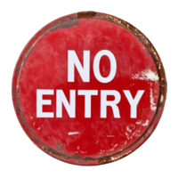 Red Round NO ENTRY Warning Sign Prohibiting Access and Traffic Control png
