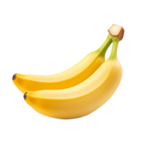 Ripe Yellow Bananas in Bunch on White Background png