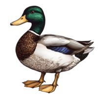 Captivating Mallard Duck Swimming in Peaceful Waters with Vibrant Plumage png