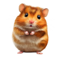 Cute and Fluffy Hamster with Bright Eyes and Whiskers Sitting Adorably in Closeup View png