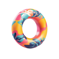 Vibrant Inflatable Floating Ring in Refreshing Summer Pool png
