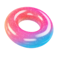 Colorful Inflatable Summer Floating Ring with Vibrant Gradient Pattern for Pool Beach and Party Decor png