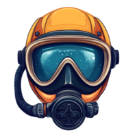 Vibrant of Scuba Diving Mask with Summer Underwater Adventure Design png