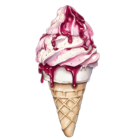 Vibrant Summer Ice Cream with Creamy Swirls and Fruity Toppings png
