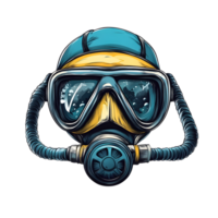 Vibrant Scuba Diving Mask with Breathing Apparatus for Underwater and Summer Aquatic Adventures png